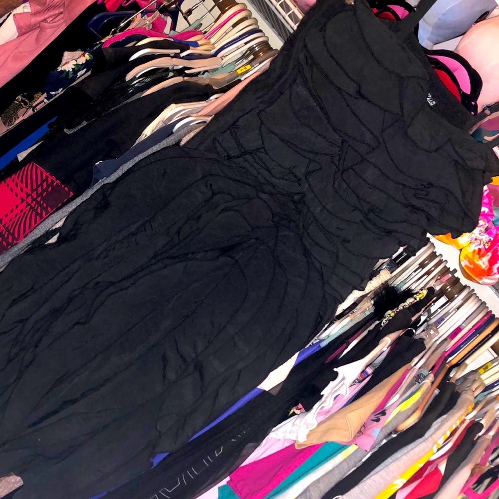 Black short dress.